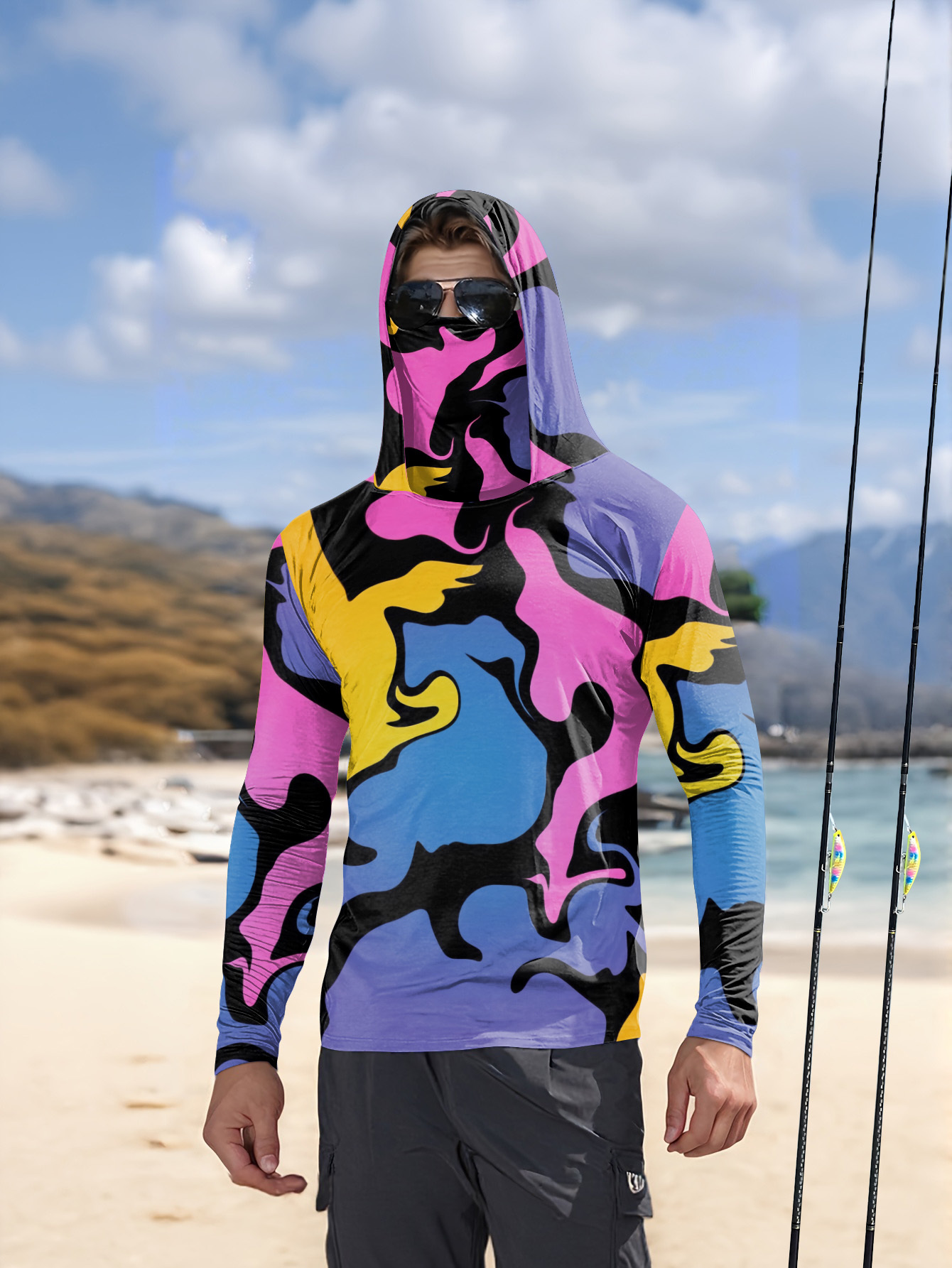 Hunting & Outdoor Supplies - Fishing hooded sweatshirt men's long-sleeved sun