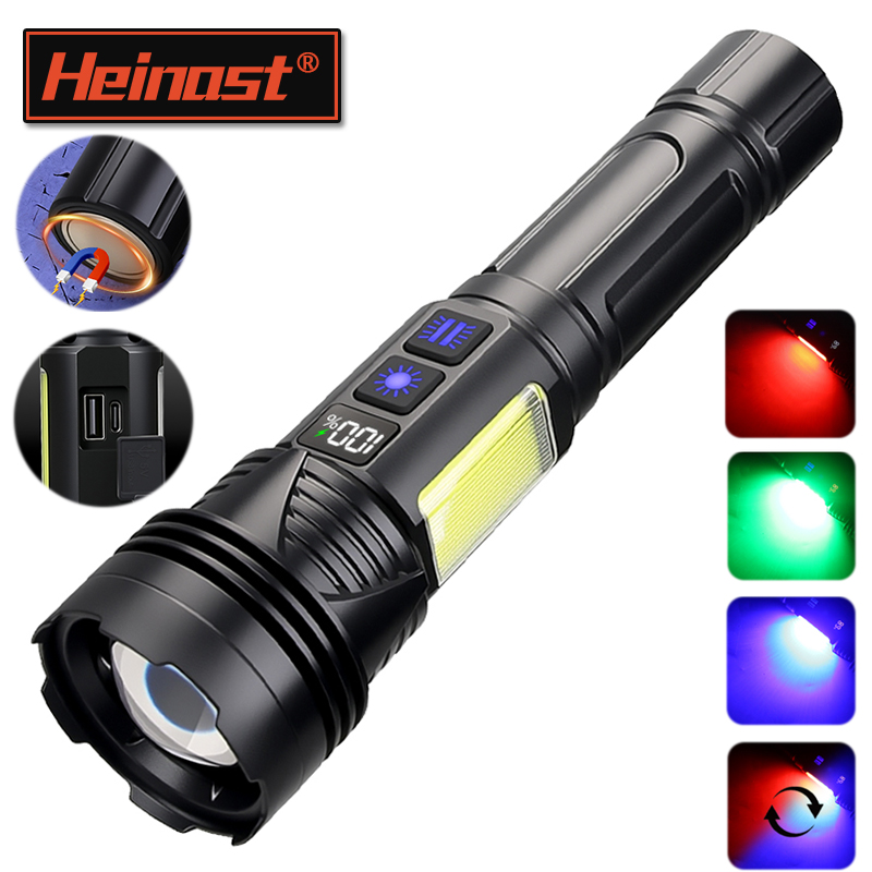 Tactical Flashlight Rechargeable - Powerful LED Handheld Flashlight USB Rechargeable