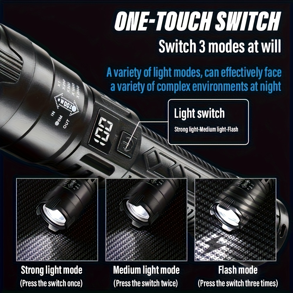 High Strong Power Led Flashlig - огляд і ціна Tactical Flashlight Rechargeable
