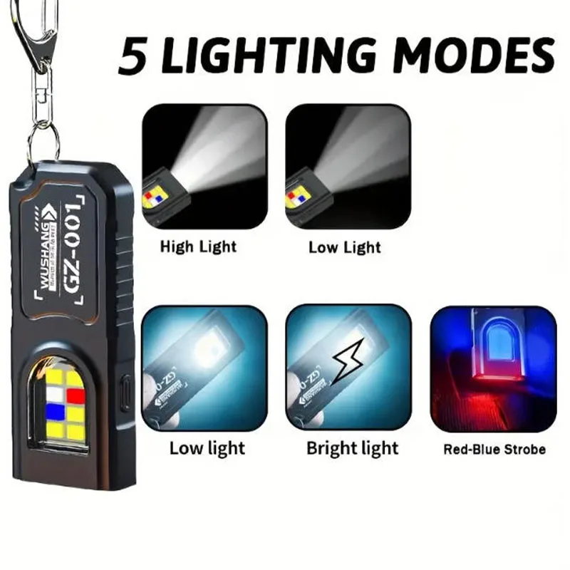 Powerful Mini COB LED Keychain - огляд і ціна Tactical Flashlight Rechargeable