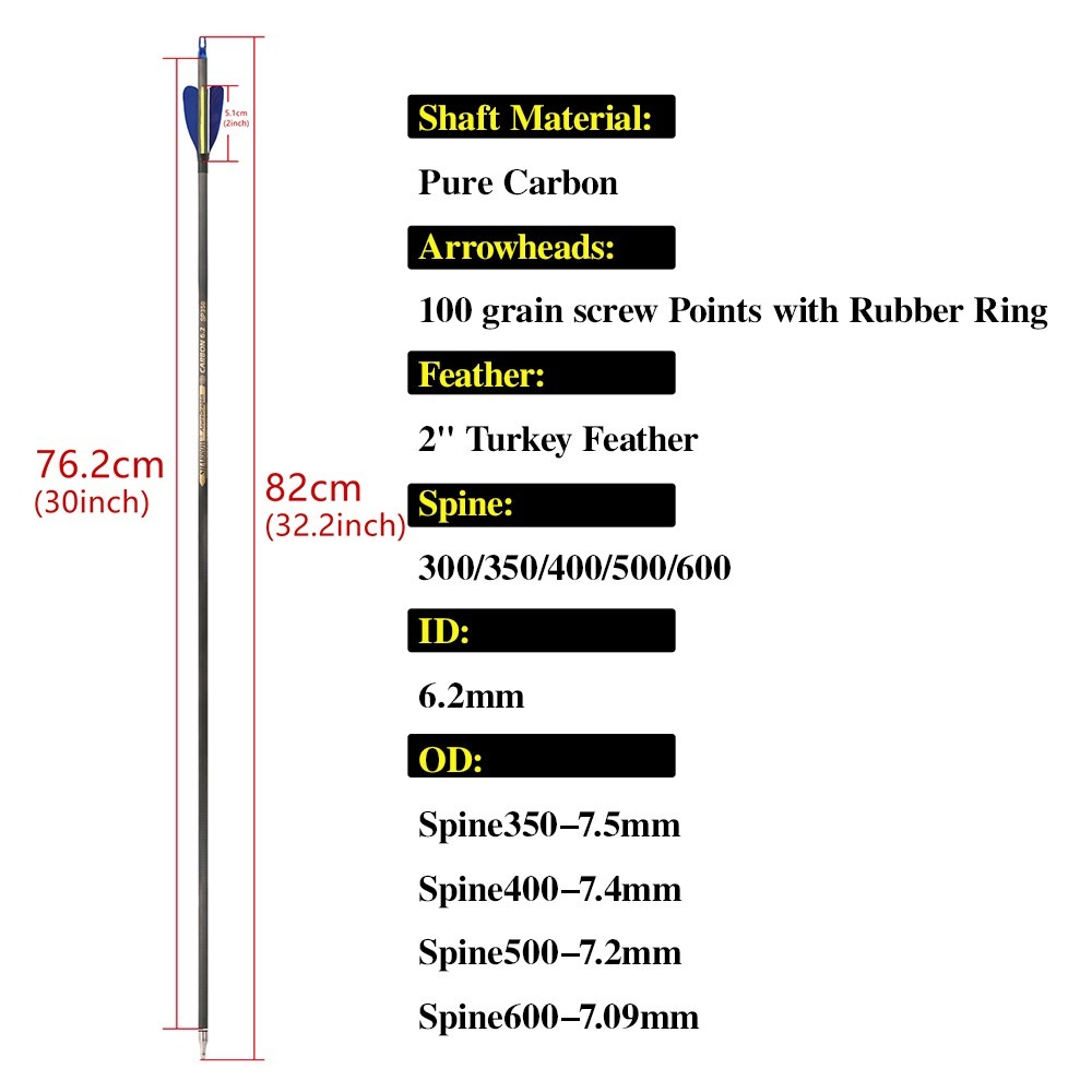 Carbon Arrows 32 Inch Spine 50 - огляд і ціна Arrow Carbon Shaft