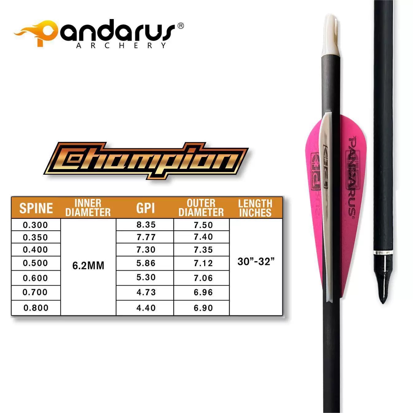 Straightness 0.001 Pandarus Ch - огляд і ціна Arrow Carbon Shaft