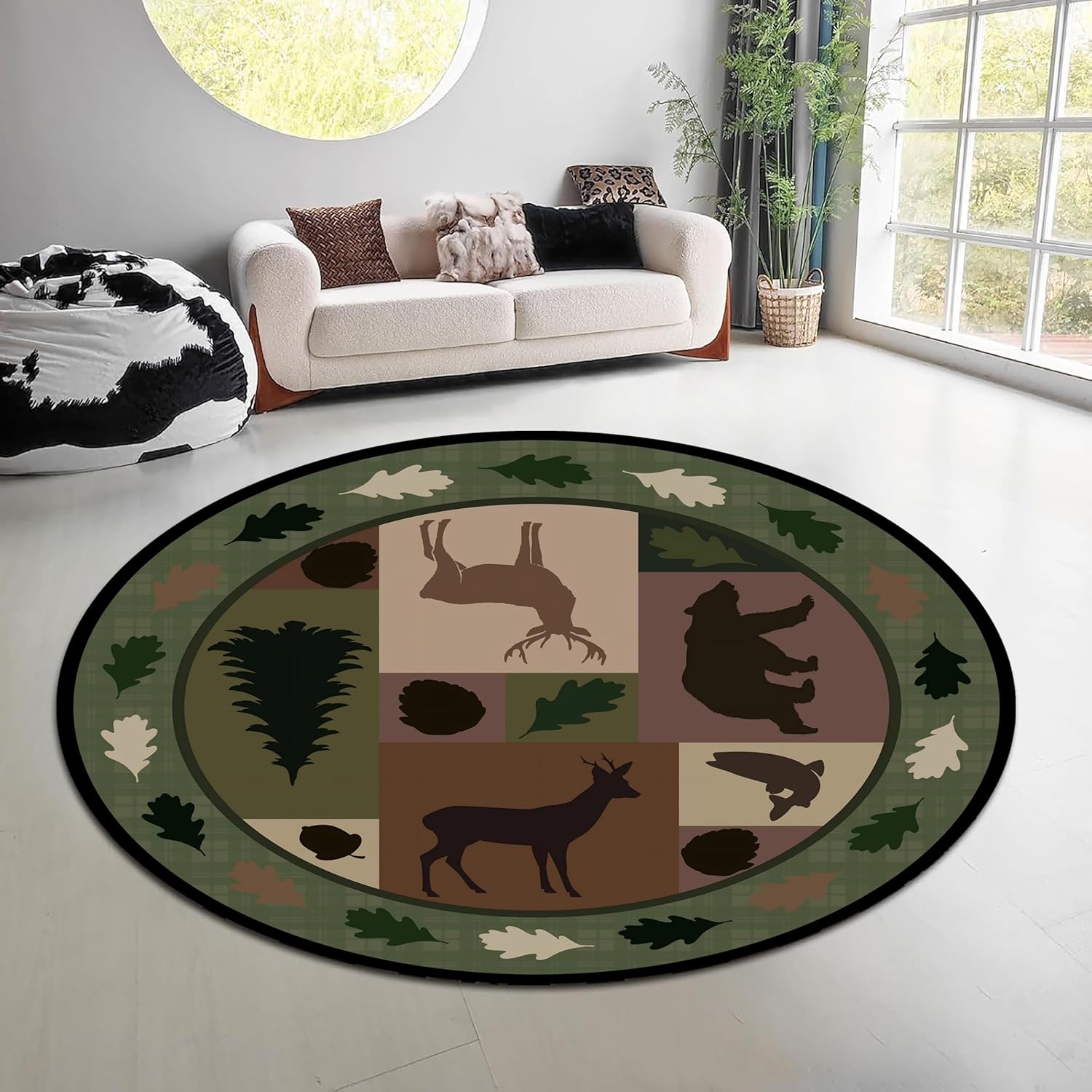Vintage Nature Forest Round Ru - огляд і ціна Hunting Outdoor Mat